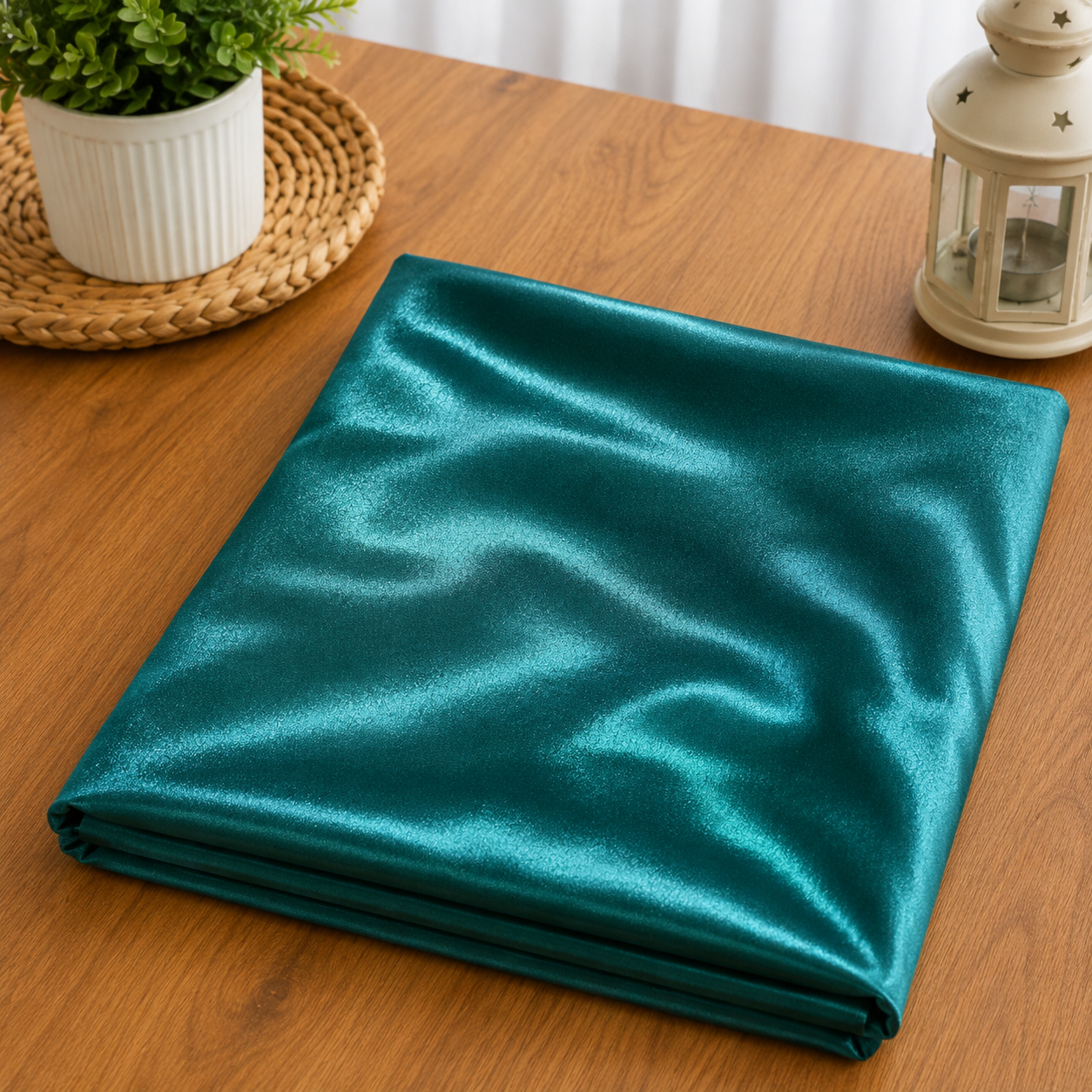 Petrol Yeşili Polyester Masa Örtüsü görsel 1